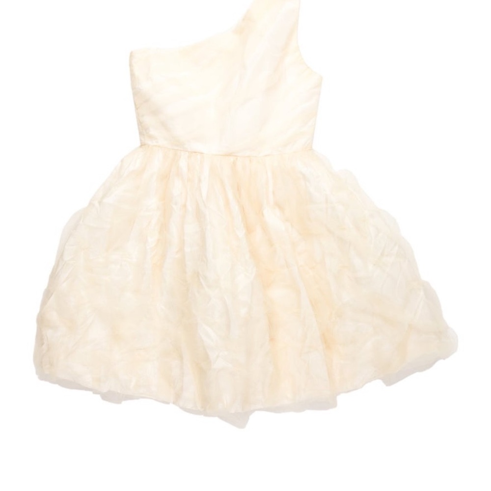 Alice + Olivia Cream One Shoulder Dress